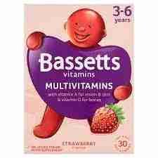 Bassetts Strawberry Flavour Multivitamins 3-6 Years  X7